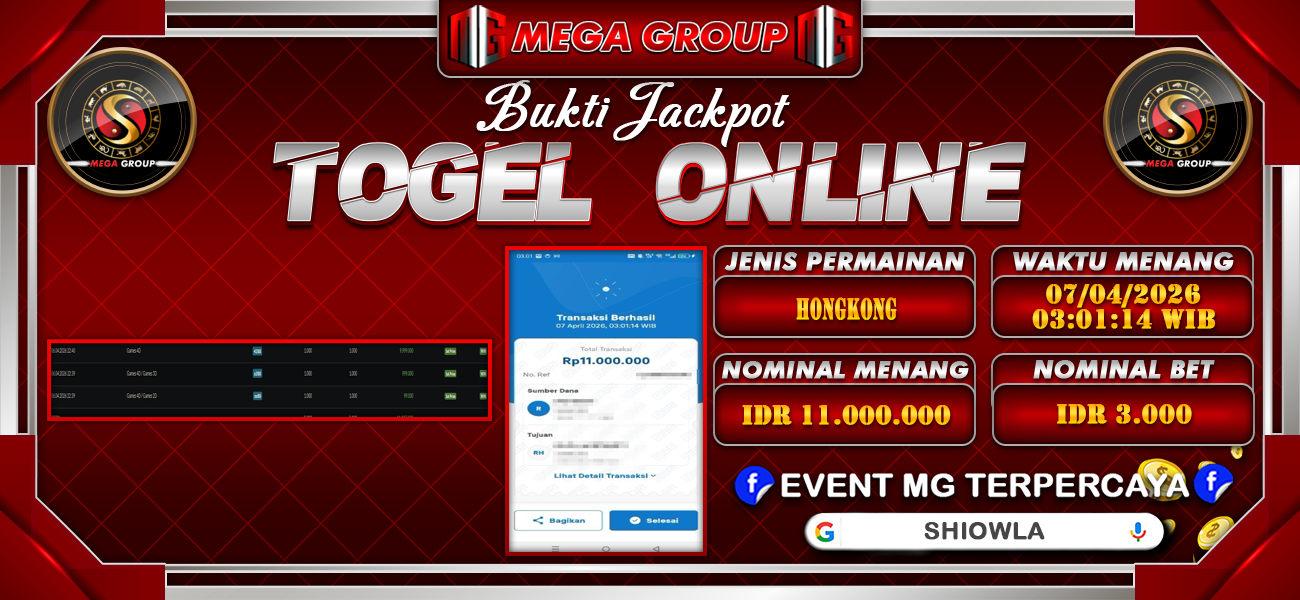 Bukti JP situs Shiowla hari Selasa, 07 April 2026