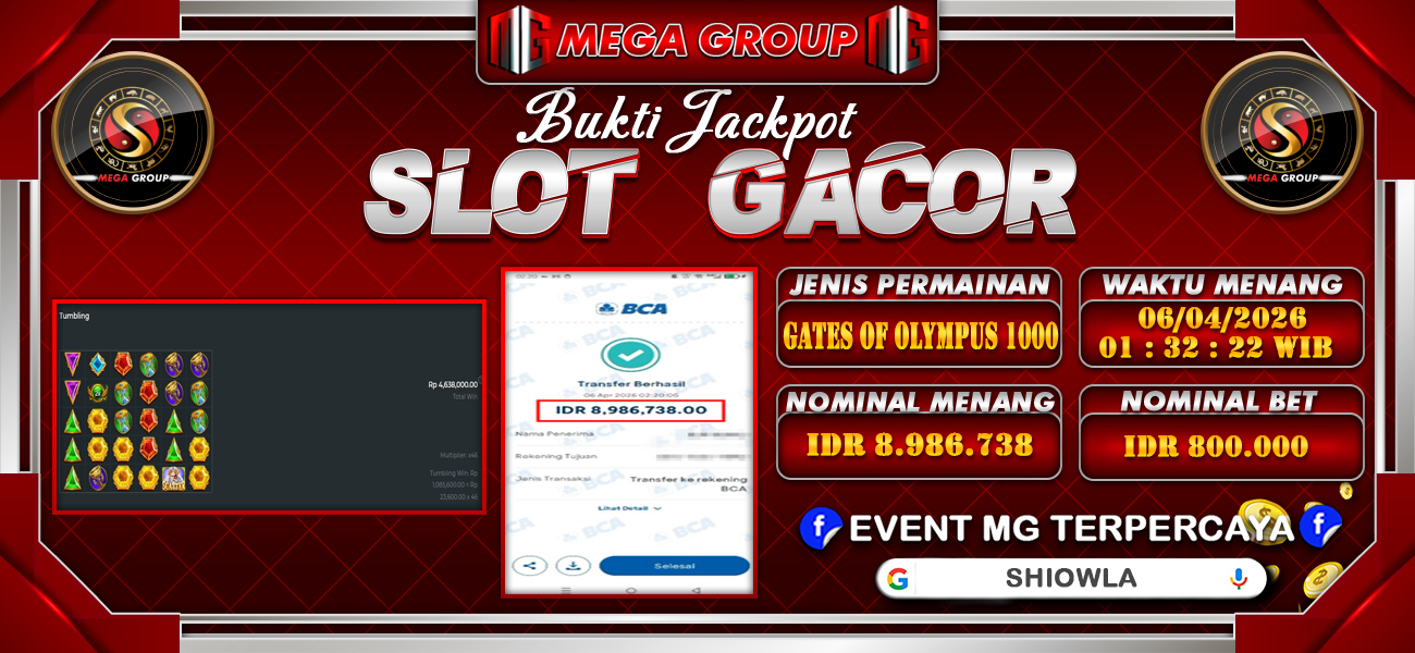 Bukti JP situs Shiowla hari Senin, 06 April 2026