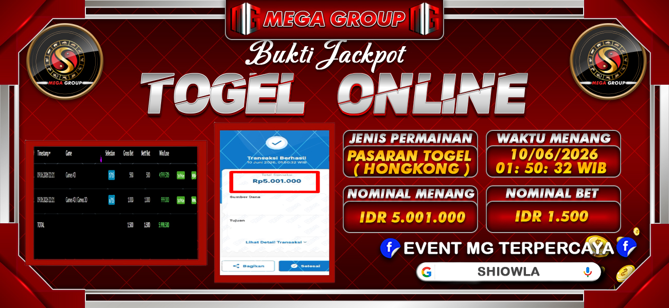 Bukti JP situs Shiowla hari Rabu, 10 Juni 2026